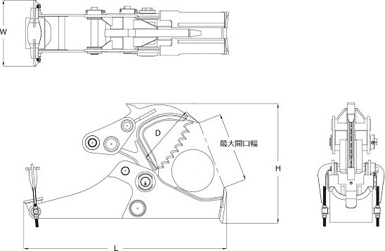 機械式木材切断、割り機「シャンキー」【仕様図】