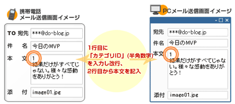 カテゴリを指定した投稿のイメージ図