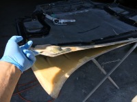 三菱GTO ボンネットピンし忘れでFRPボンネット被害損傷！修復修理！