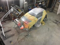 トヨタヴィッツRS ボンネット/フロントバンパーの飛び石キズ塗装修理！
