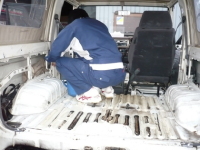 トヨタ　ランクル 70 室内清掃　水洗い