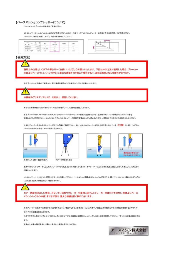 水中ブレーカー　取り扱い説明書