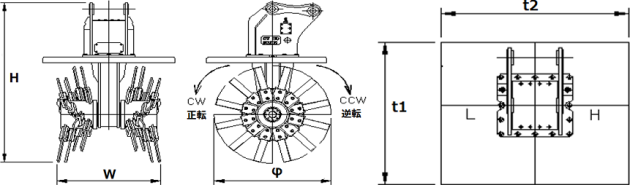 ツインヘッド撹拌混合機「ツインライザー」【仕様図】