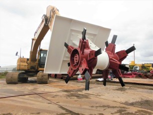 バックホウアタッチメント ツインヘッド 土壌改良撹拌混合機「ツインライザー」