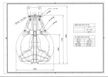 パワーショベルで大型テトラボット回収のオレンジバケットの特注設計･販売