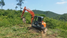 油圧ショベル用草刈り除草ディスクモアカッターの刈刃構造