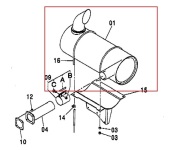 日立建機製バックホウ用(ZX225USR-1他)マフラー販売中
