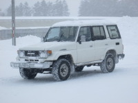 車庫証明申請で吹雪の檜山地方まで。帰りは「うずら温泉」で入浴！