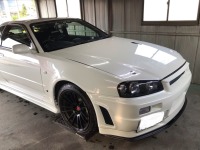 BNR34GT-R M-spec nurのタイヤ交換/車高調整/HKSパワーフロー交換