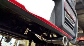 アルトターボRSに持ち込み社外(KCテクニカ)マフラーを加工取り付け