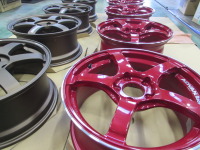 ＡＤＶＡＮ ＴＣ４/レイズＴＥ３７ ＳＡＧＡ SーPLULホイールにエシュロンガラスコーティング施工