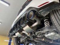 トヨタ GRヤリスGEN2（後期）DATブーストアップ その① 排気系チューン HKS SUPER TURBO MUFFLER Ti＆メタルキャタライザー取り付け