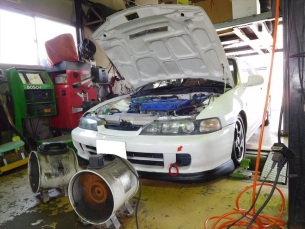 インテグラ　DC2　B18C　車高調　サス交換とセッティングです。