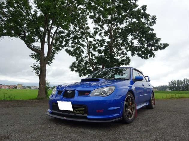 インプレッサ　STI　GDB　EJ20　リップスポイラー取付です