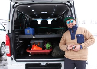 北海道ならではのトランスポーターの使い方「氷上わかさぎ釣り」完！