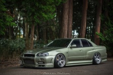 RAYS TE37ブラッシュド/キャンディカスタム R34スカイライン装着画像