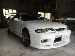 R33GTR リフレッシュオールペン4年後のリアフェンダー錆修理