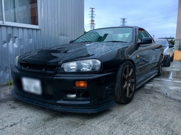 R34スカイライン 大破したユーラス製リアバンパー修理完了しました