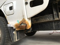 スバルサンバートラック 錆穴埋め板金修理完了！作業内容紹介！