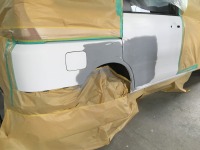 日産セレナ スライドドア/リアフェンダー塗装 リアバンパー追加修理完成！