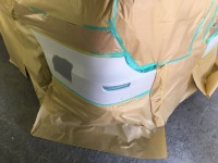 トヨタエスティマ リアバンパーこすりキズを脱着せずに部分補修！