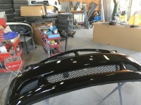 日産スカイライン フロントバンパー/左ドアミラーカバー修理塗装完了！