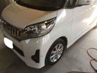 三菱EKスペースカスタム フロントバンパーこすり傷磨きで即日対応！