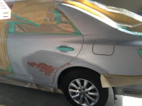 トヨタプレミオ パネル交換せずに板金塗装！磨き上げて本日完成！