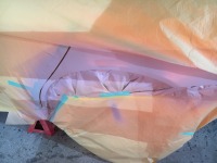 ランサーエボリューション7  定番のリアフェンダーの錆び修理♫