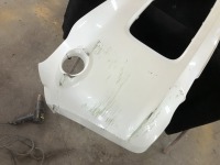 Ｆ様の日産モコ  ぶつけて傷が付いたバンパーを修理してユーザー車検代行のご依頼です♫