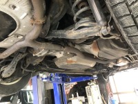ユーザー車検代行依頼 マツダMPV車検前点検にてマフラー排気漏れ修理