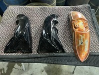 Kさまのヤマハ V-MAX ネットで購入した外装パーツを修理しカスタムペイントのご依頼です♪