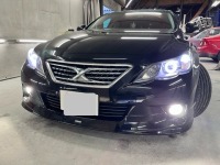 TさまのトヨタマークX 夏仕様でエアロ持込取付とイカリング加工済みのヘッドライト交換でご入庫です♪