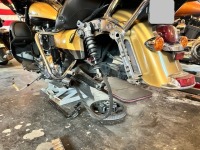 IさまのハーレーストリートグライドCVO 前後のタイヤ交換でご入庫です♪