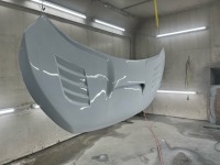 三菱デリカd5  エルフォード製FRPボンネットペイント完了♪