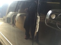 トヨタ160系アリスト 運転席ドアノブ横10センチほどの凹み板金修理！
