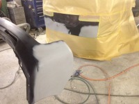 ステップワゴンRG リアバンパーの傷/テールゲートの凹み修理の塗装終了！