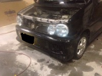 ダイハツムーヴ フロントバンパーが脱落!応急処置の取り付け修理!