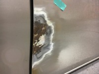 10アルファード錆修理!錆を削り落とし銅メッシュで塞いでパテ処理!