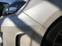 WRX STI フロントバンパーにステーを取り付けて付根の隙間調整完了!