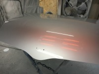 トヨタファンカーゴ ボンネットフード劣化によるクリア剥がれの塗装修理完了！