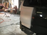 トヨタアルファード 右リヤフェンダー・リヤバンパー凹み板金塗装修理完了！