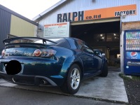 マツダRX-８ 左リヤフェンダーに錆びと思われるボコボコ膨らみ出現！