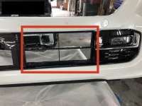 新型ホンダNワゴンのフロントバンパーに持ち込みのネットを加工取付