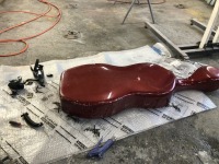 キズだらけのハードタイプ(カーボン土台)楽器ケースを修理・塗装