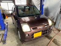 日産ピノのフロントアンダーロアメンバー交換してユーザー車検代行