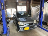 スズキkeiワークスの減ったパッドを交換してユーザー車検代行合格!