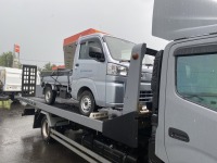燃料混油のハイゼットトラックをレッカー引き取りしてタンク洗浄