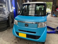 N-BOXの限界まで減ったブレーキパッドを交換してユーザー車検代行完了