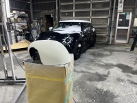ミニクーパーSクラブマンの持ち込み左ドアミラー塗装＆交換修理